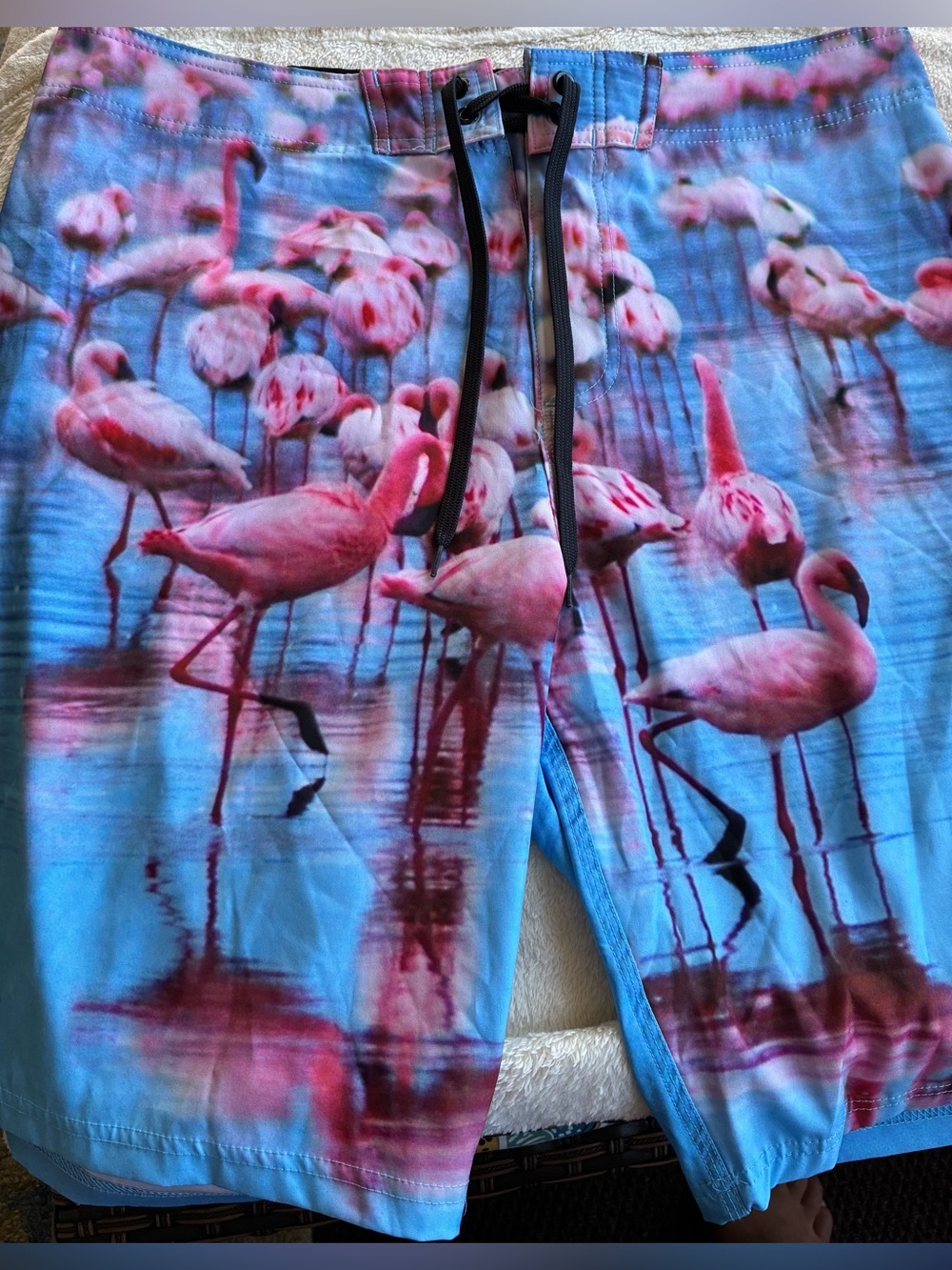 Old Navy Pink Flamingo Print Men’s Swim Trunks Size 34